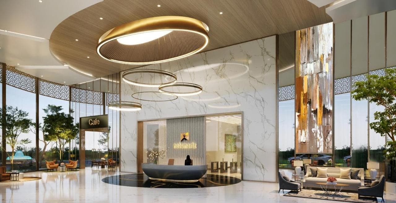 Main lobby — architectural render, Netsmartz Towers, Mohali