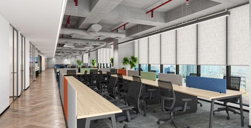 Proposed workstations — architectural render, Netsmartz Towers, Mohali