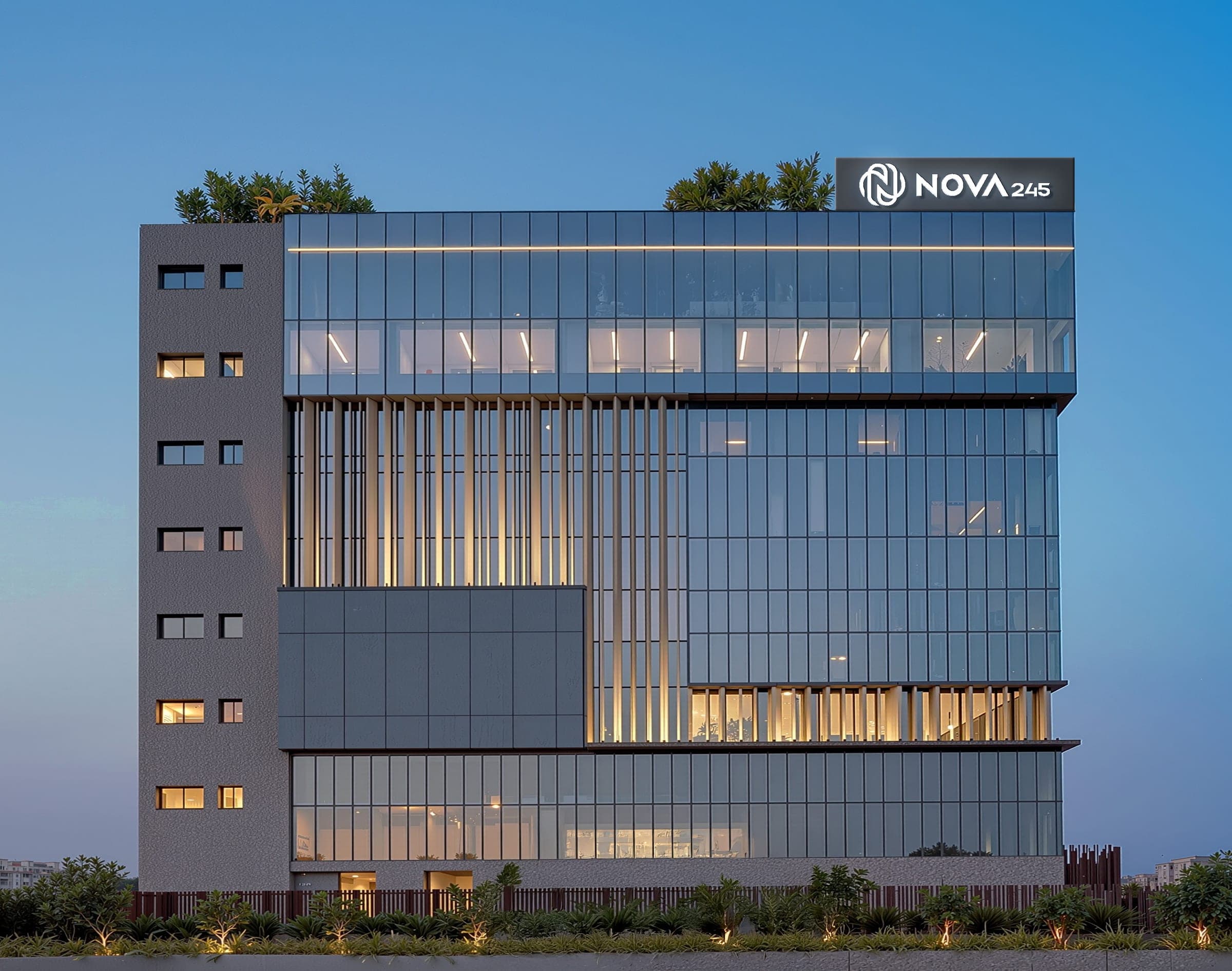 NOVA-245, Sector 75 Mohali — left side elevation, architectural render